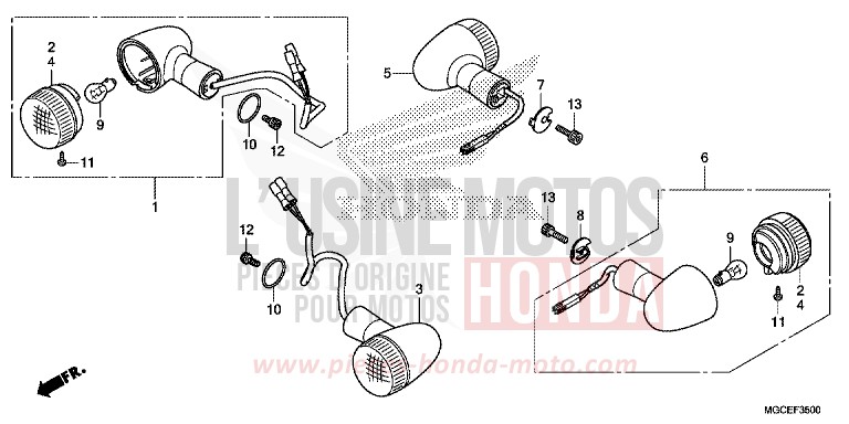 CLIGNOTANT de CB1100 ABS GRAPHITE BLACK (NHB01) 2014